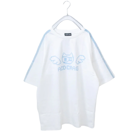ACDC RAG Dot Neko Short Sleeve T-shirt White White - YOUAREMYPOISON