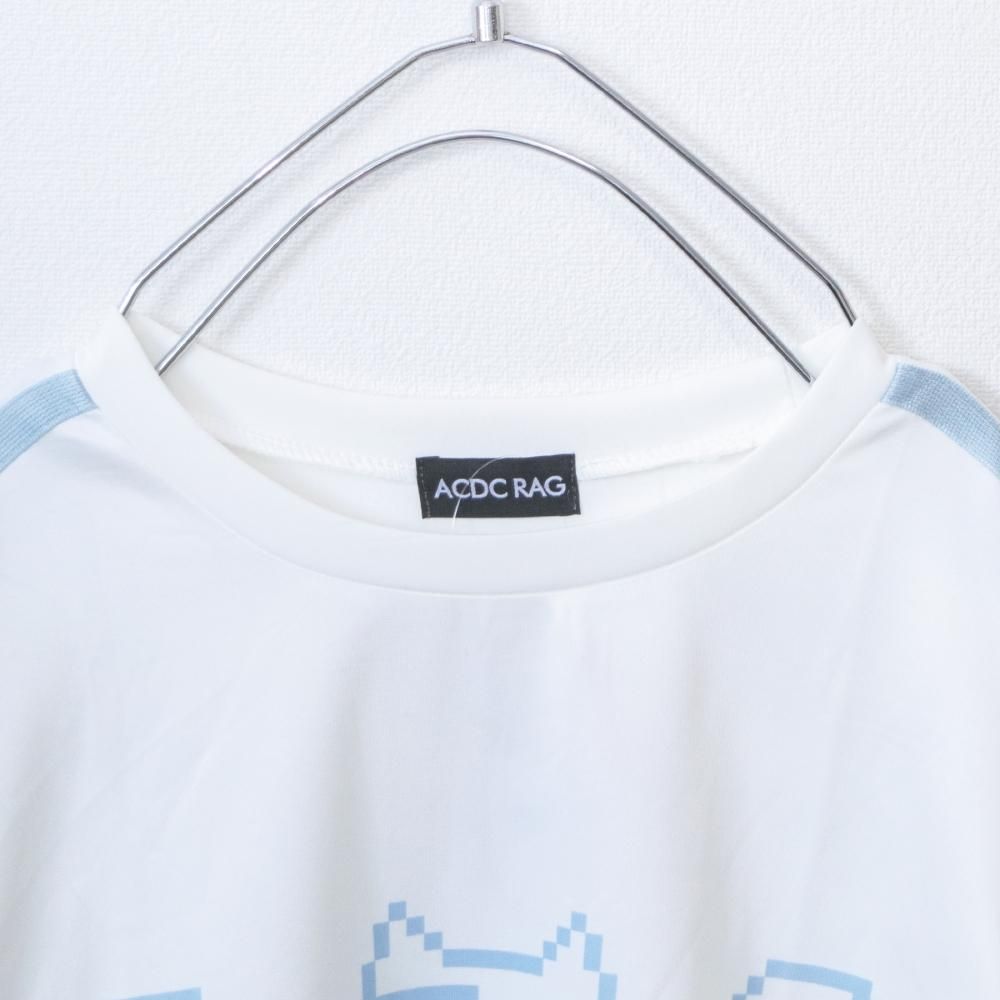 ACDC RAG ドットネコ 半袖Tシャツ WHITE