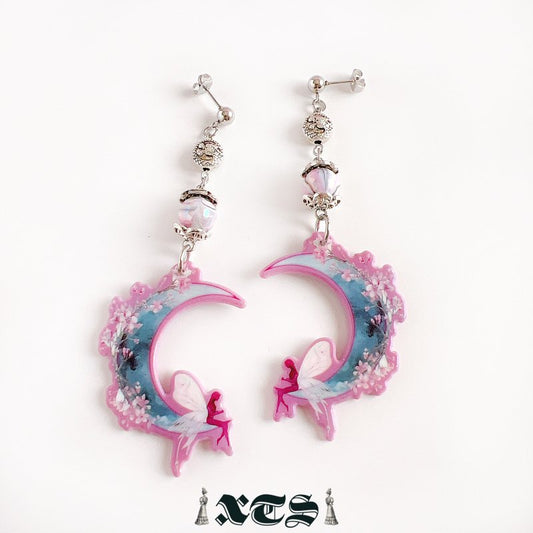 XTS Fairy Flower Moon Earrings TS0272