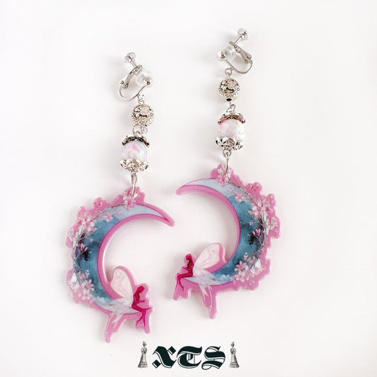 XTS Fairy Flower Moon Earrings TS0272