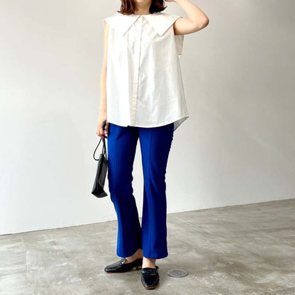 Broad Sailor Color Slevere Blouse - YOUAREMYPOISON