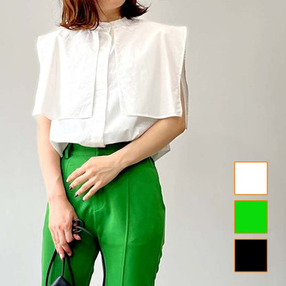 ブロードケープ ノースリーブ ブラウス