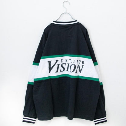 VISION STREET WEAR リブライン切り替え ロンT BLACK