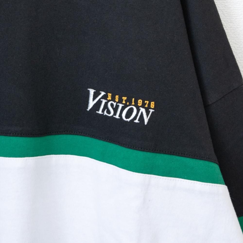 VISION STREET WEAR リブライン切り替え ロンT BLACK
