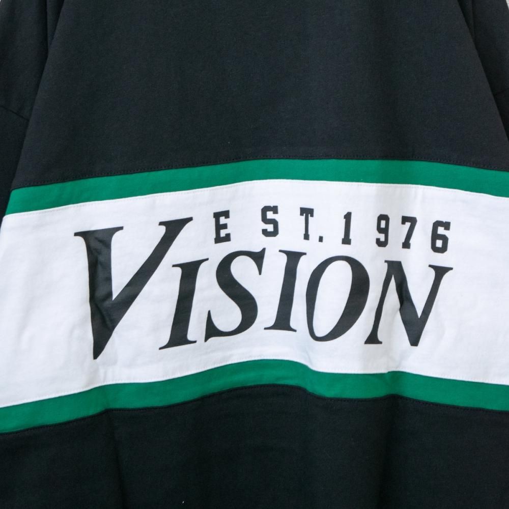 VISION STREET WEAR リブライン切り替え ロンT BLACK