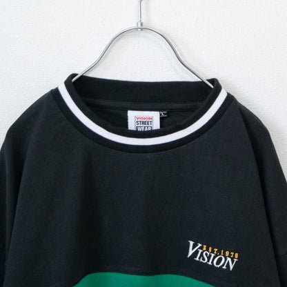 VISION STREET WEAR リブライン切り替え ロンT BLACK
