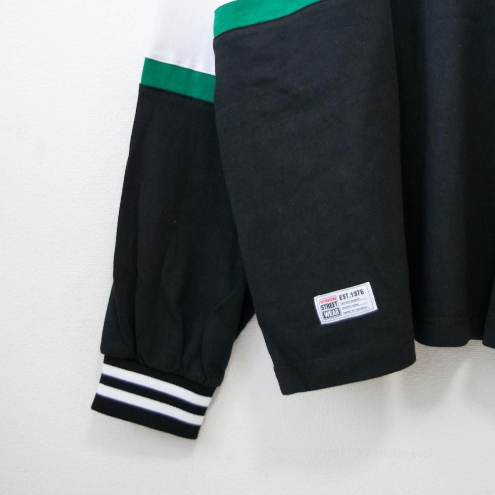 VISION STREET WEAR リブライン切り替え ロンT BLACK