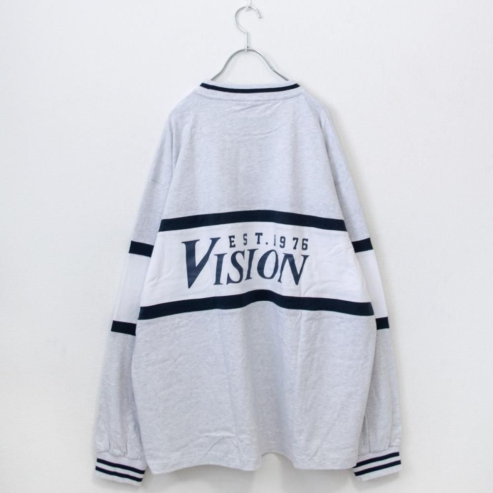 VISION STREET WEAR リブライン切り替え ロンT GRAY グレー