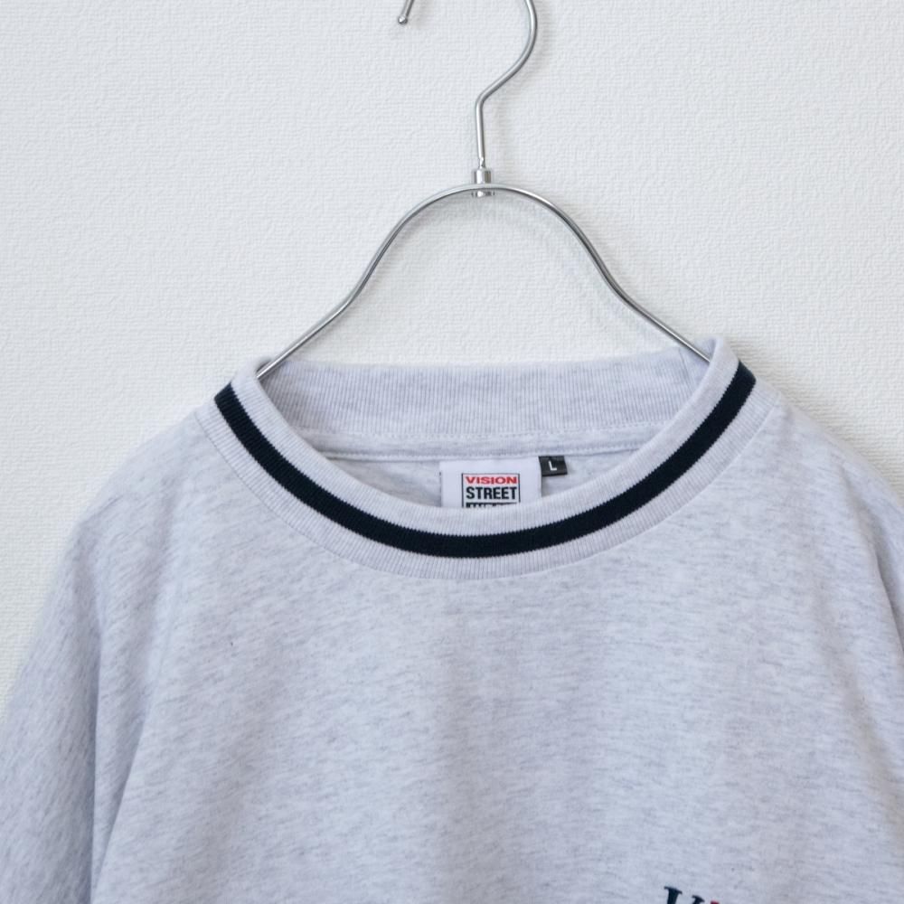 VISION STREET WEAR リブライン切り替え ロンT GRAY グレー