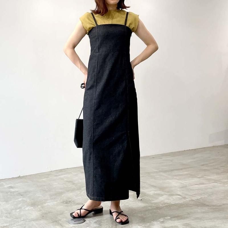 ライト デニムキャミワンピース BLACK