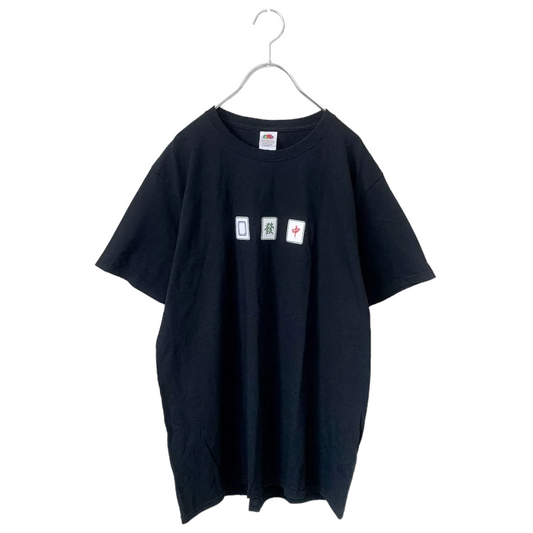 Sangen tile Mahjong tile patch short sleeve T-shirt Black - YOUAREMYPOISON