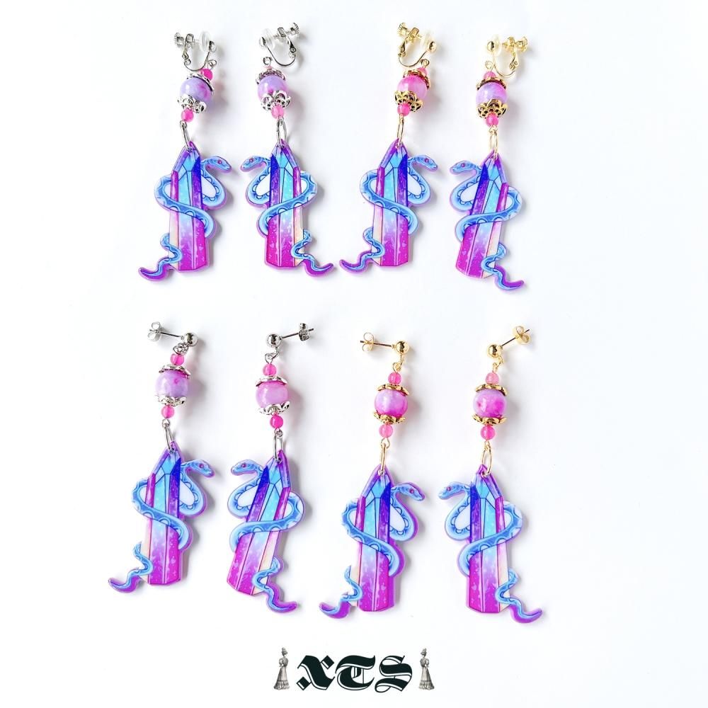 XTS Crystal Snake ピアス TS0276