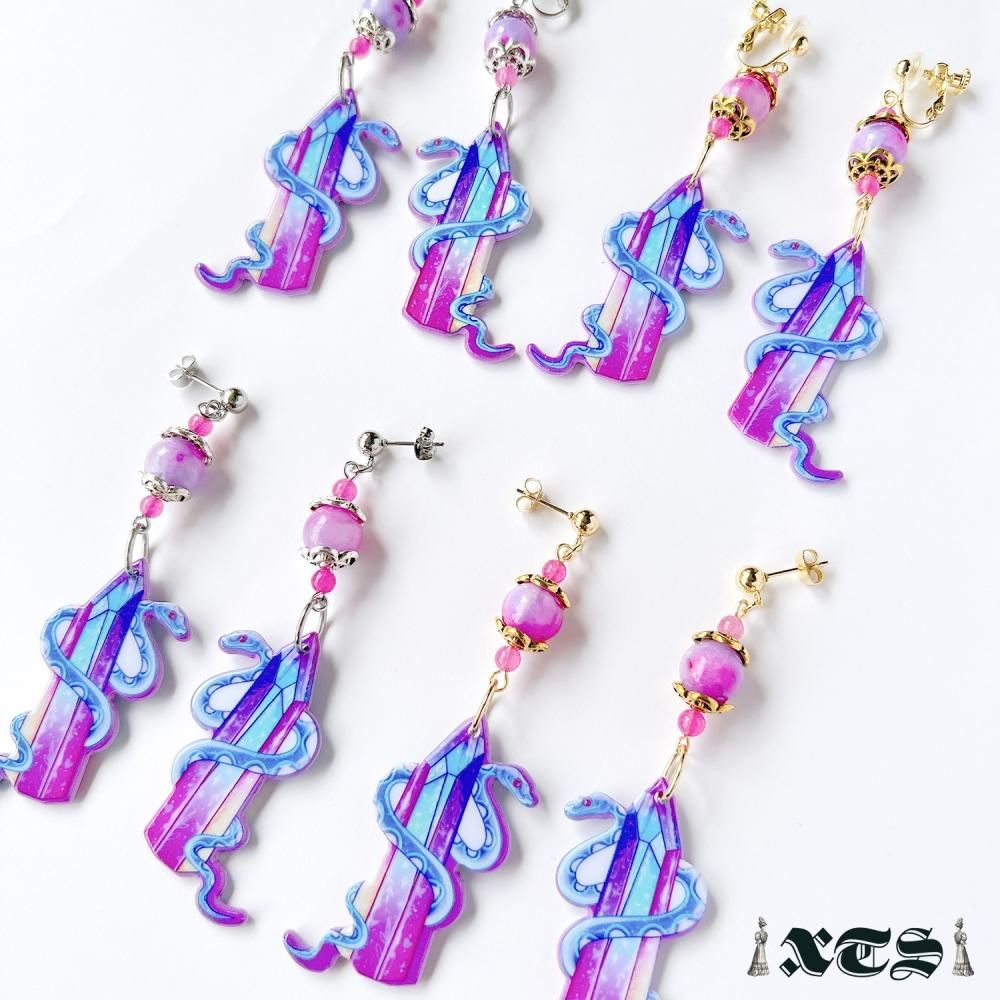 XTS Crystal Snake ピアス TS0276