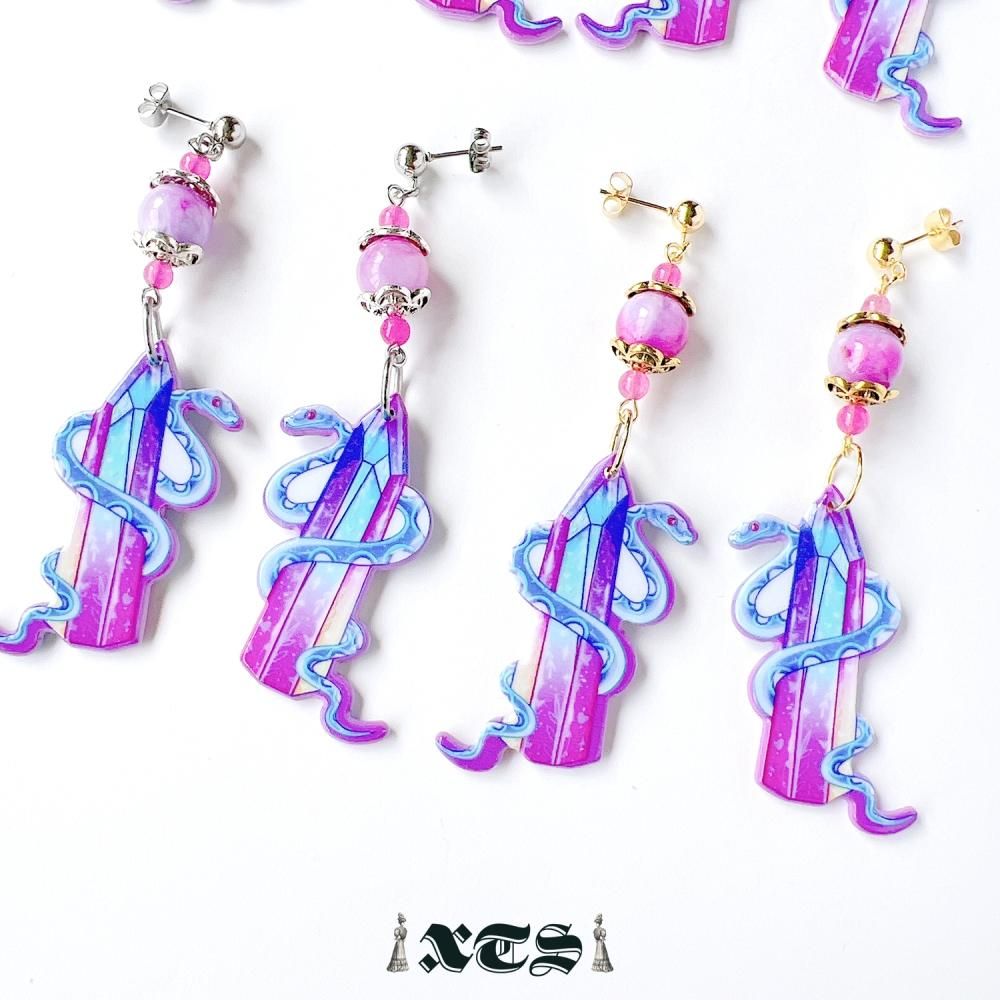 XTS Crystal Snake ピアス TS0276
