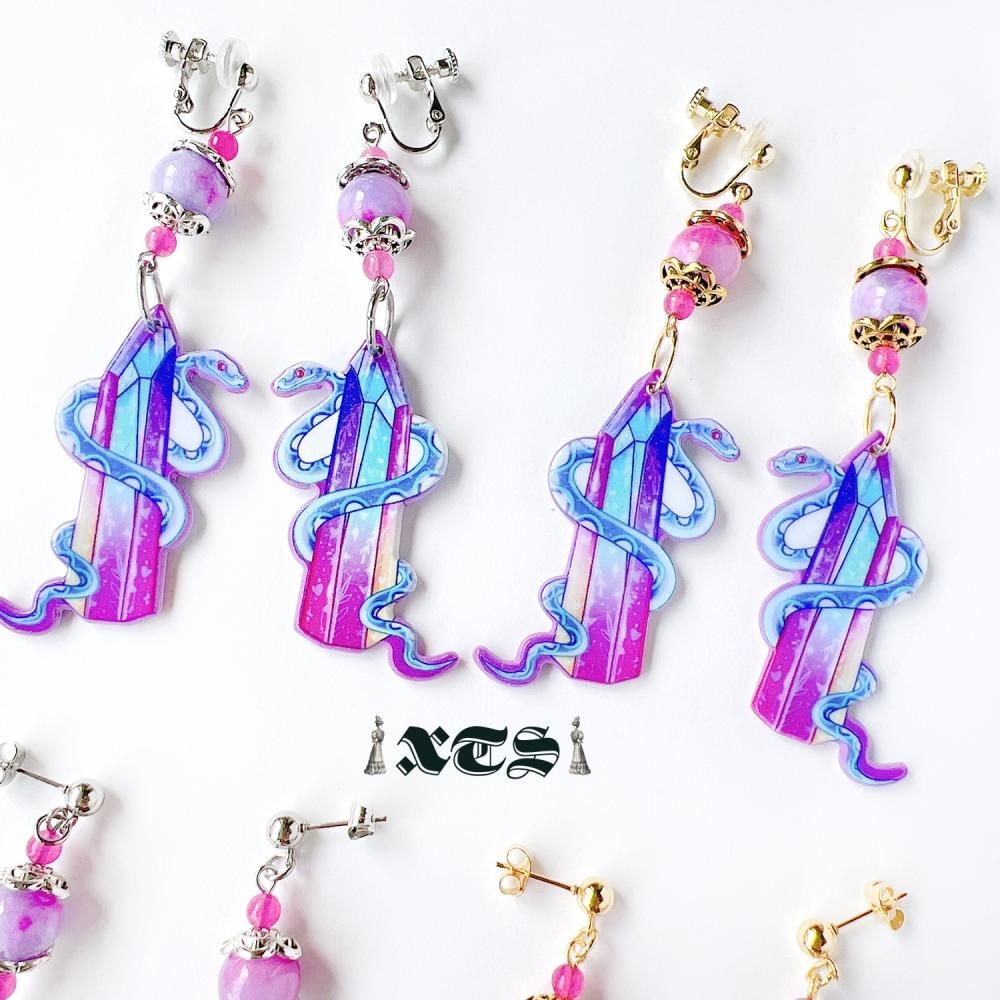 XTS Crystal Snake ピアス TS0276