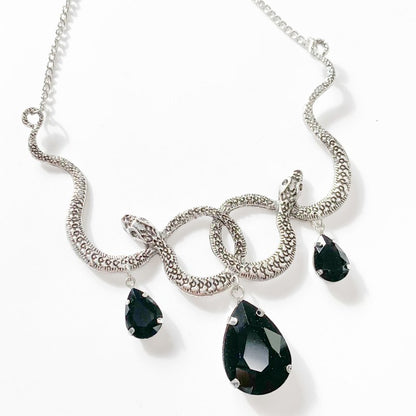 Snake snake wide motif Gothic necklace - YOUAREMYPOISON