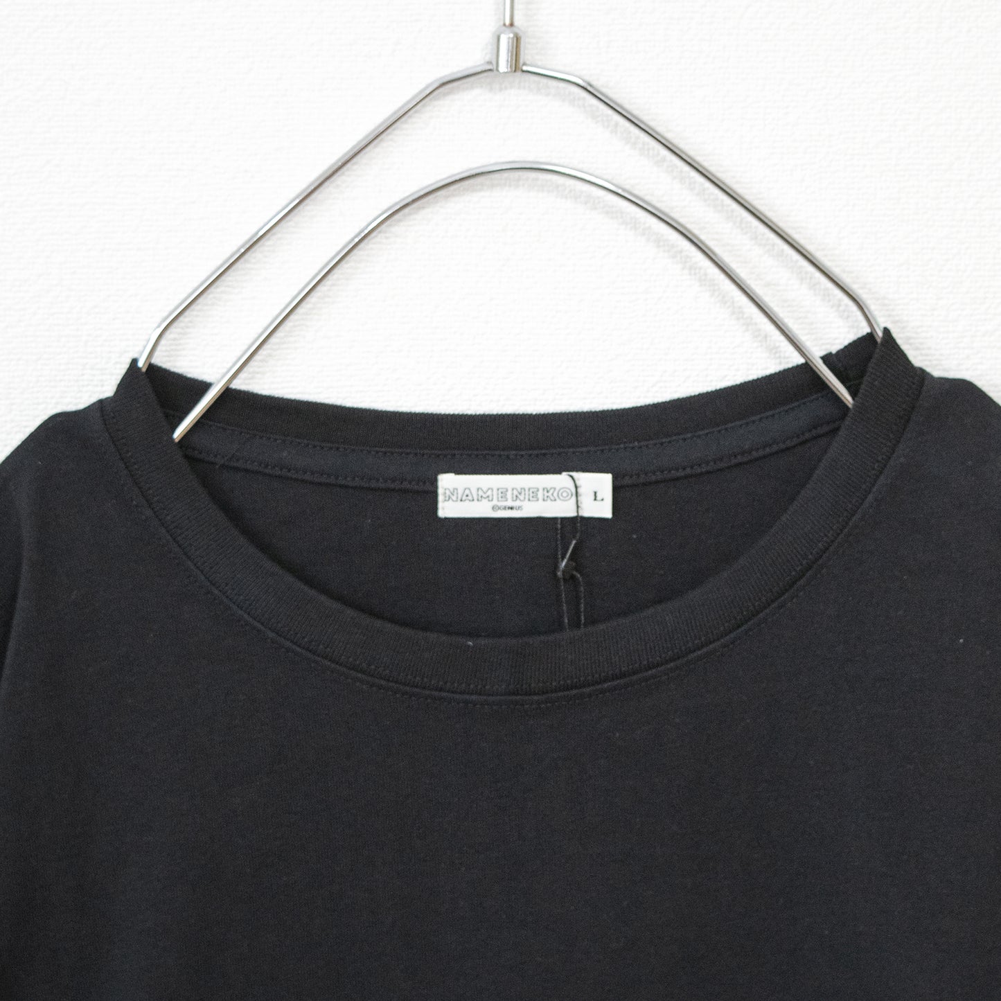 Nameneko Photo Print Short Sleeve T-Shirt BLACK