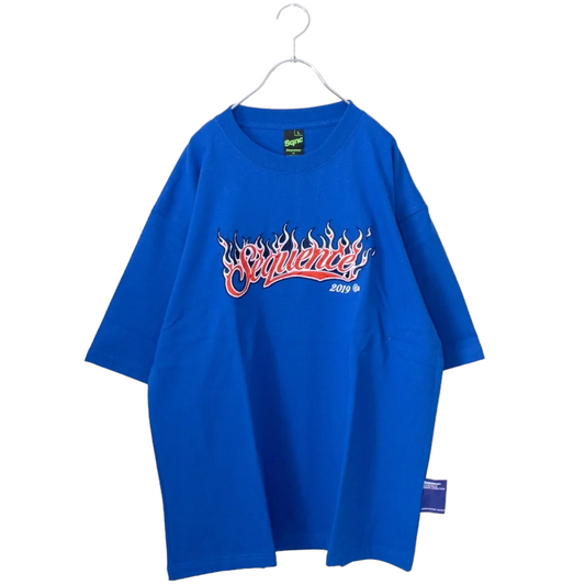 Sequence Fire logo short sleeve T-shirt Blue blue blue - YOUAREMYPOISON