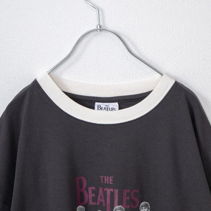 THE BEATLES ビートルズ トリム ロンT CHARCOAL チャコール
