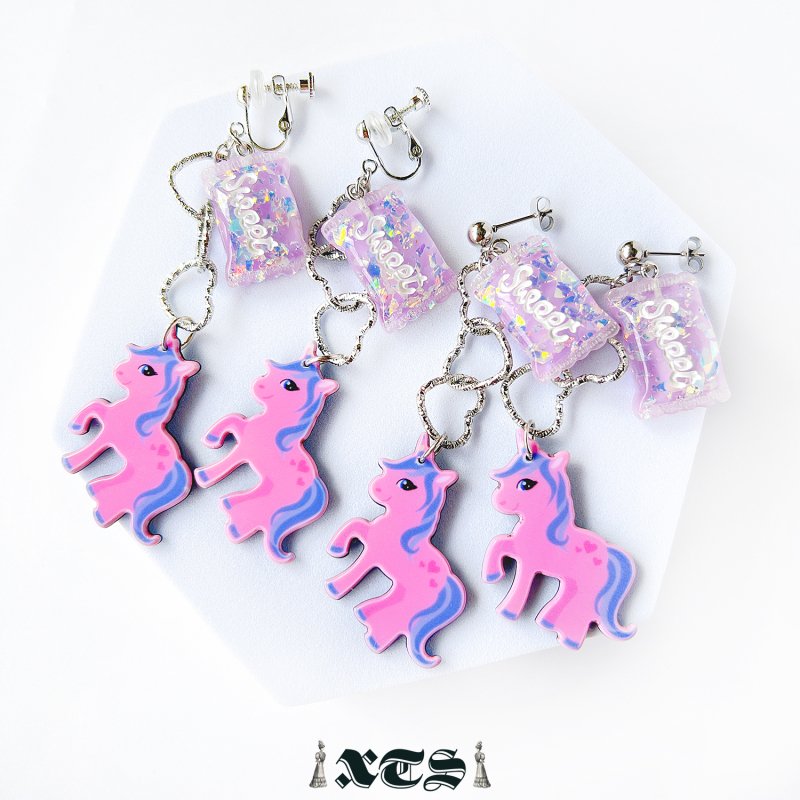 XTS PONY AND CANDY Earrings TS0279 - YOUAREMYPOISON