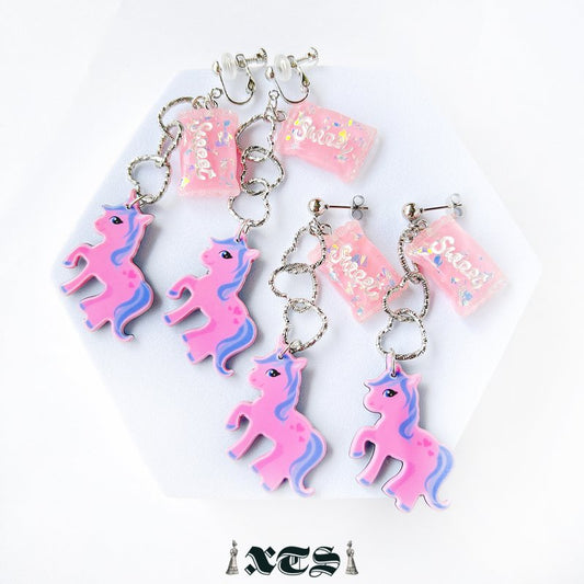 XTS Pony and Candy イヤリング ピアス TS0279 ピンク