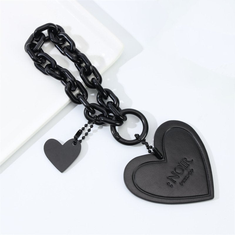 Heart plastic chain key chain Black - YOUAREMYPOISON