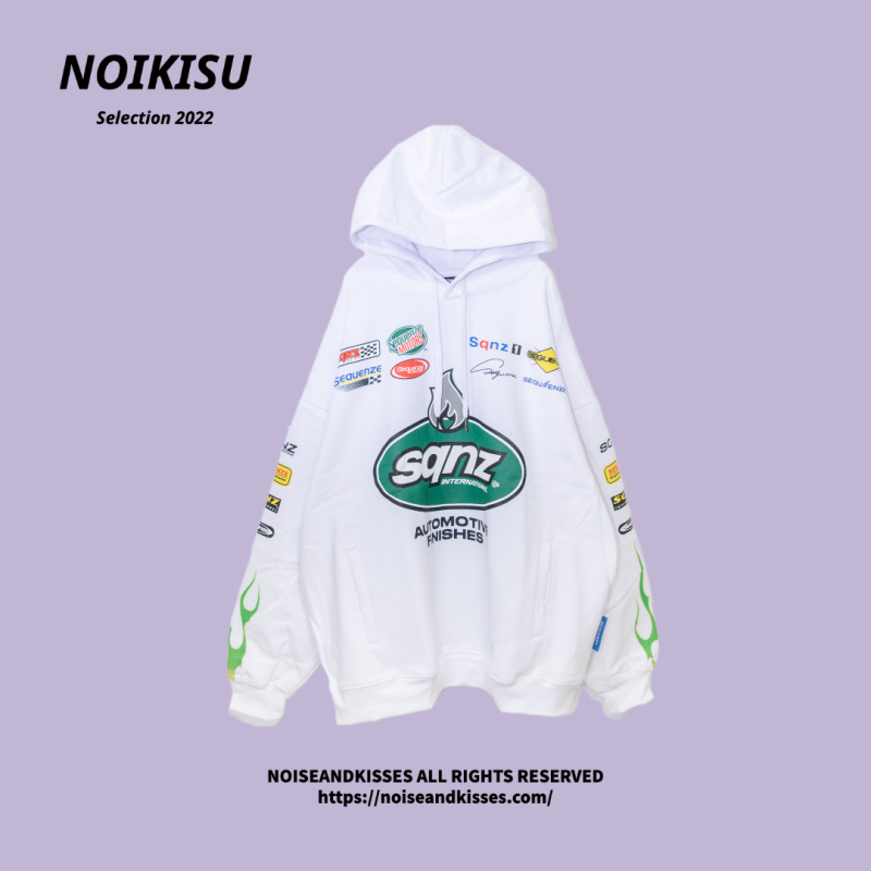 SEQUENZ/SQNZ Racing Pullover Hoodie Parka WHITE