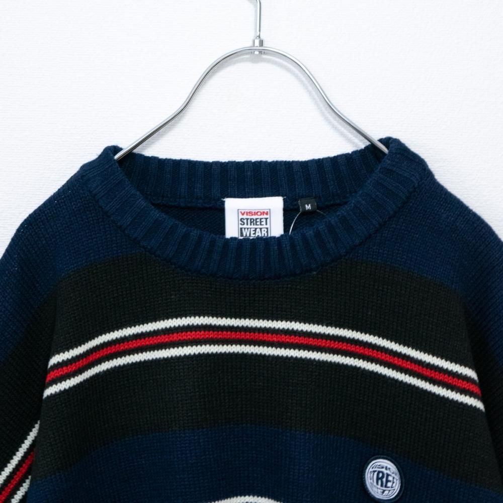 VISION STREET WEAR マルチボーダーニット NAVY ネイビー