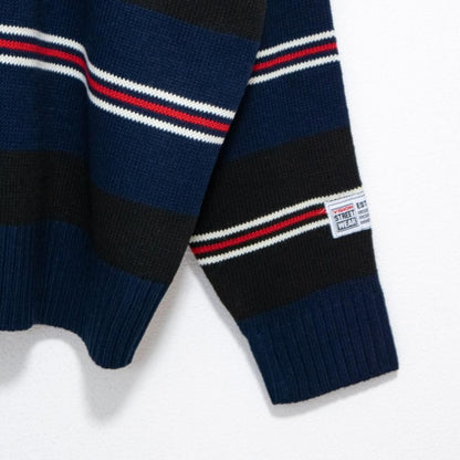 VISION STREET WEAR マルチボーダーニット NAVY ネイビー