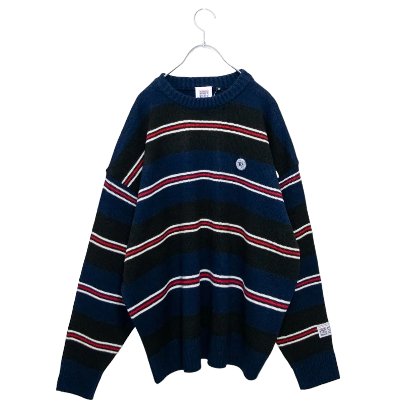 VISION STREET WEAR マルチボーダーニット NAVY ネイビー