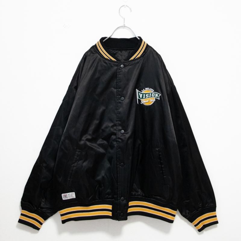 VISION STREET WEAR リバーシブル中綿サテンブルゾン BLACK