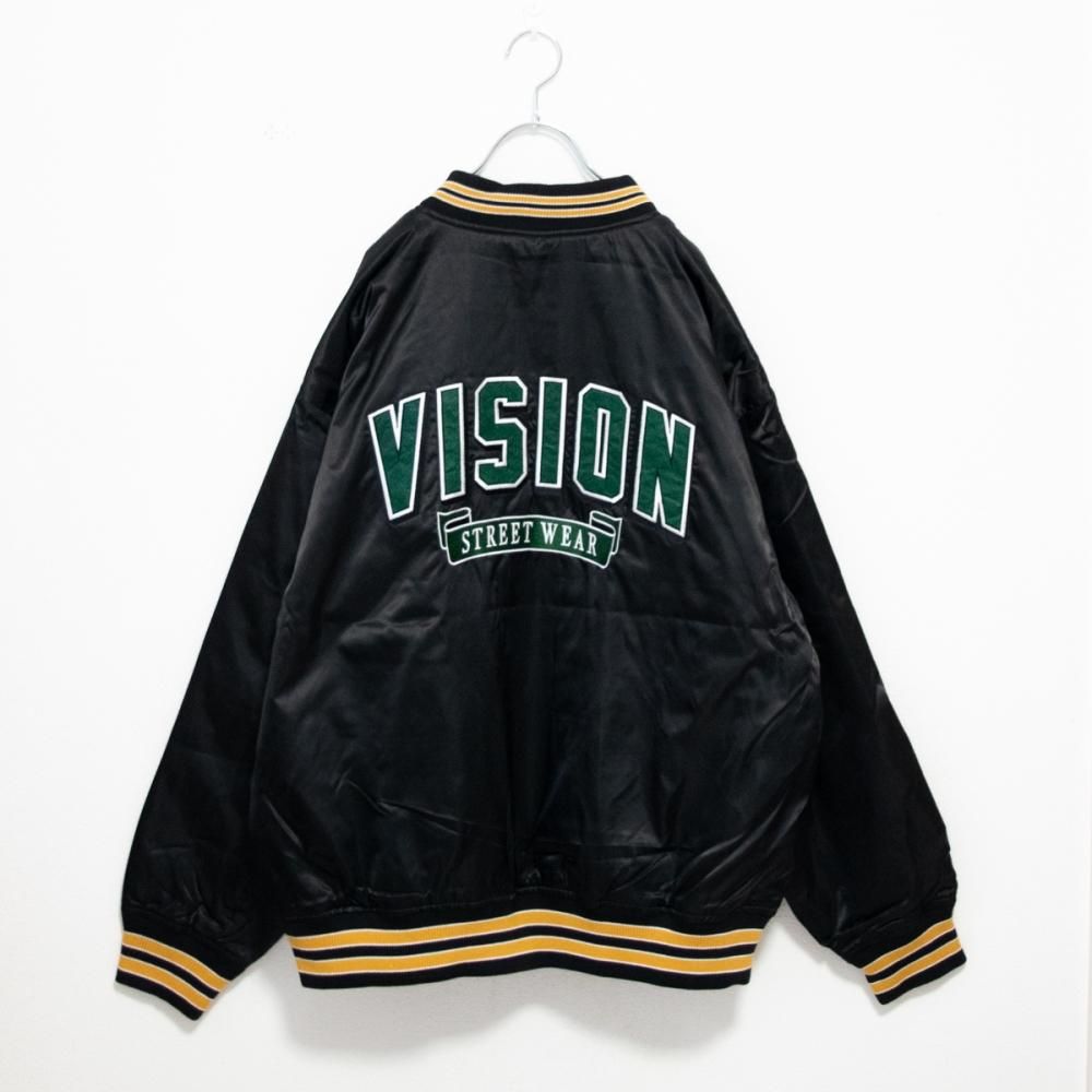 VISION STREET WEAR リバーシブル中綿サテンブルゾン BLACK