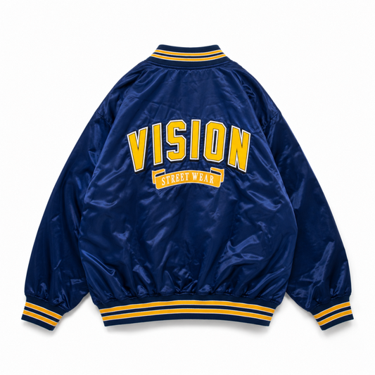 VISION STREET WEAR リバーシブル中綿サテンブルゾン NAVY ネイビー