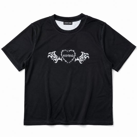 ACDC RAG WING HEART チビT 半袖Tシャツ BLACK ブラック