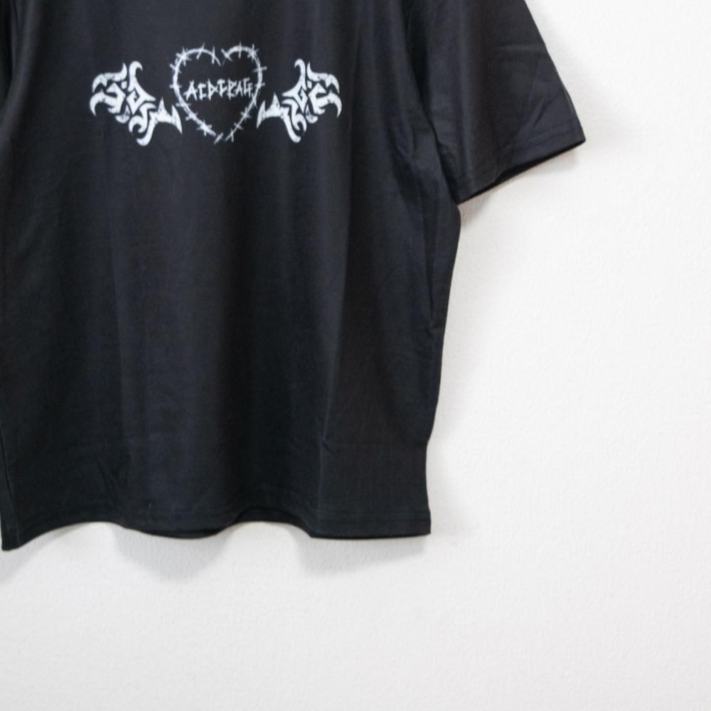 ACDC RAG WING HEART チビT 半袖Tシャツ BLACK ブラック