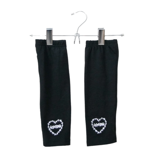 ACDC Rag Wing Heart Finger hole arm cover Black - YOUAREMYPOISON