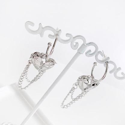 ハートチェーン ピアス SILVER シルバー