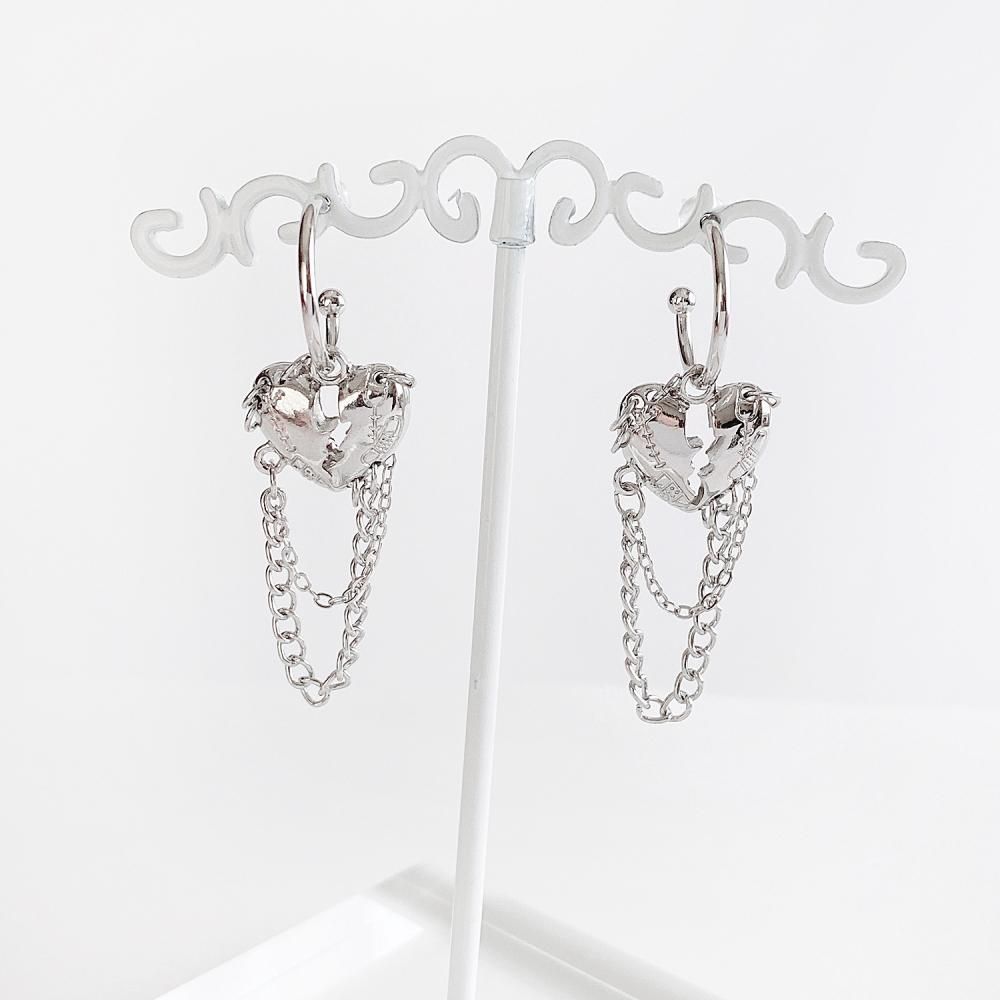 ハートチェーン ピアス SILVER シルバー