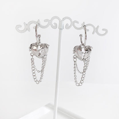 ハートチェーン ピアス SILVER シルバー