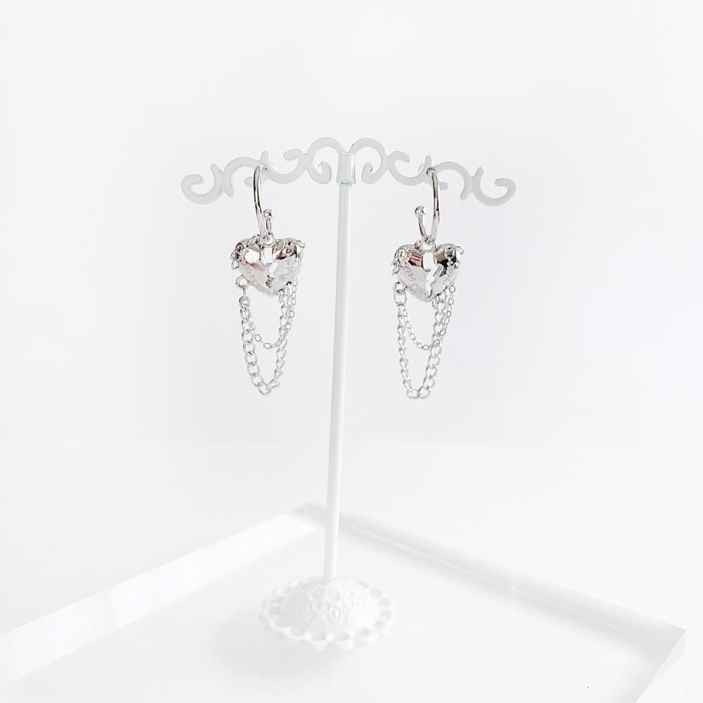 ハートチェーン ピアス SILVER シルバー
