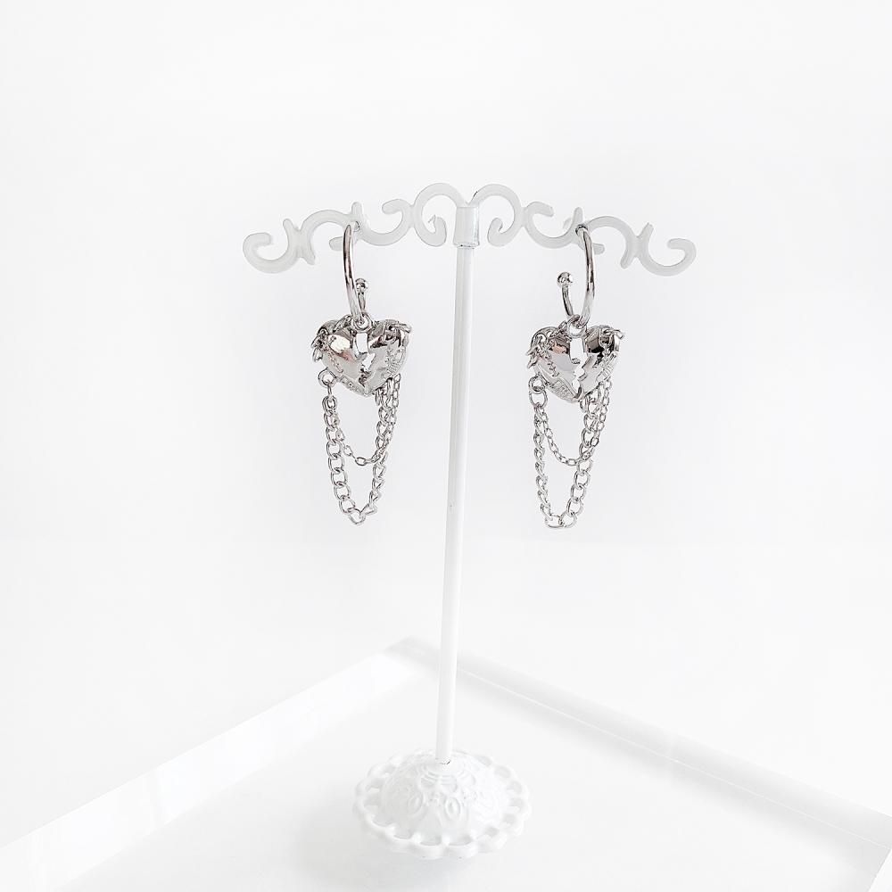ハートチェーン ピアス SILVER シルバー
