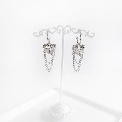 ハートチェーン ピアス SILVER シルバー