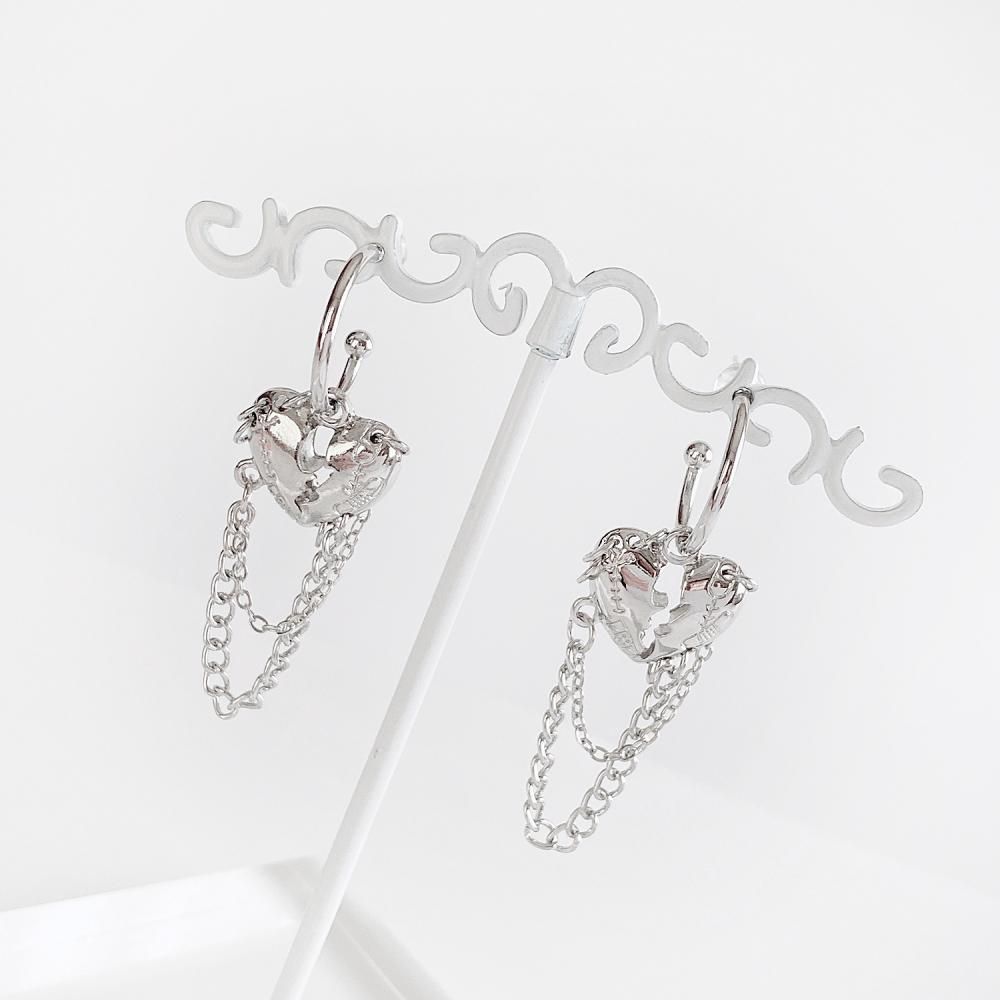 ハートチェーン ピアス SILVER シルバー