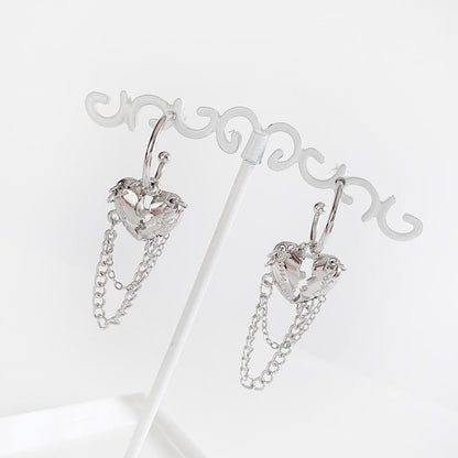 ハートチェーン ピアス SILVER シルバー