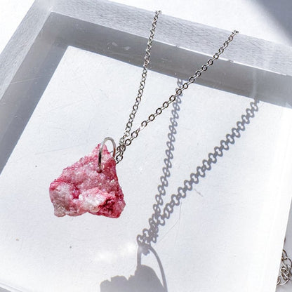 Glitter Stone Necklace PINK