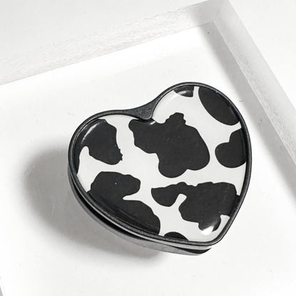 スマートフォン クリップ スタンド COW 牛柄 ハート