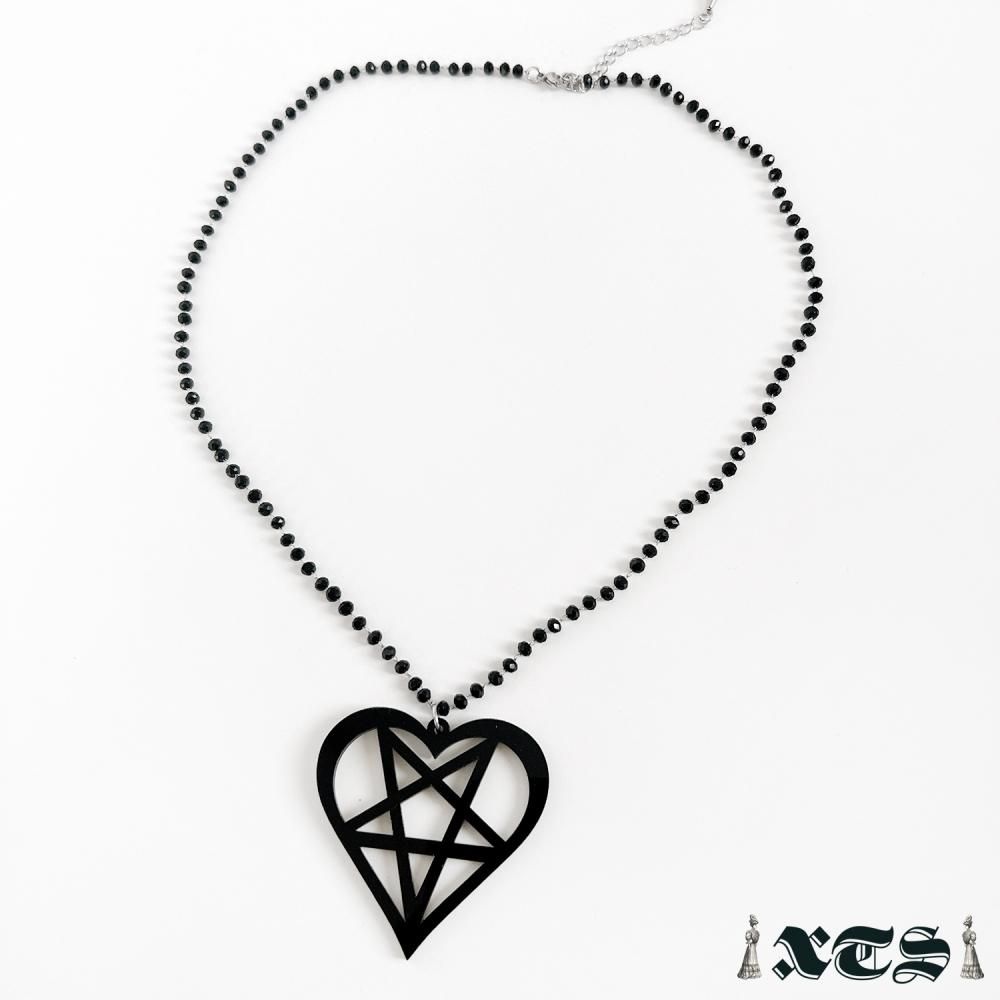 XTS デビル ハート ネックレス BLACK TS0281