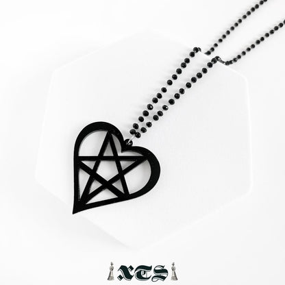 XTS デビル ハート ネックレス BLACK TS0281
