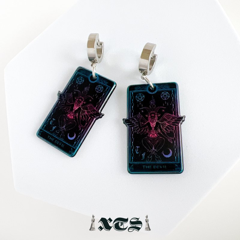 XTS Baphomet Card Earrings TS0283