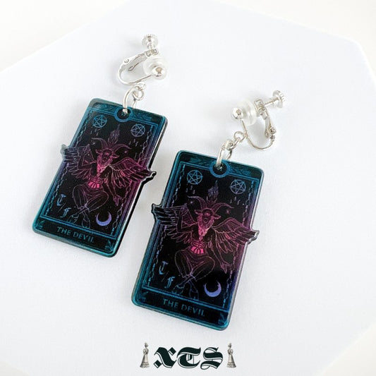 XTS Baphomet Card Earrings TS0283